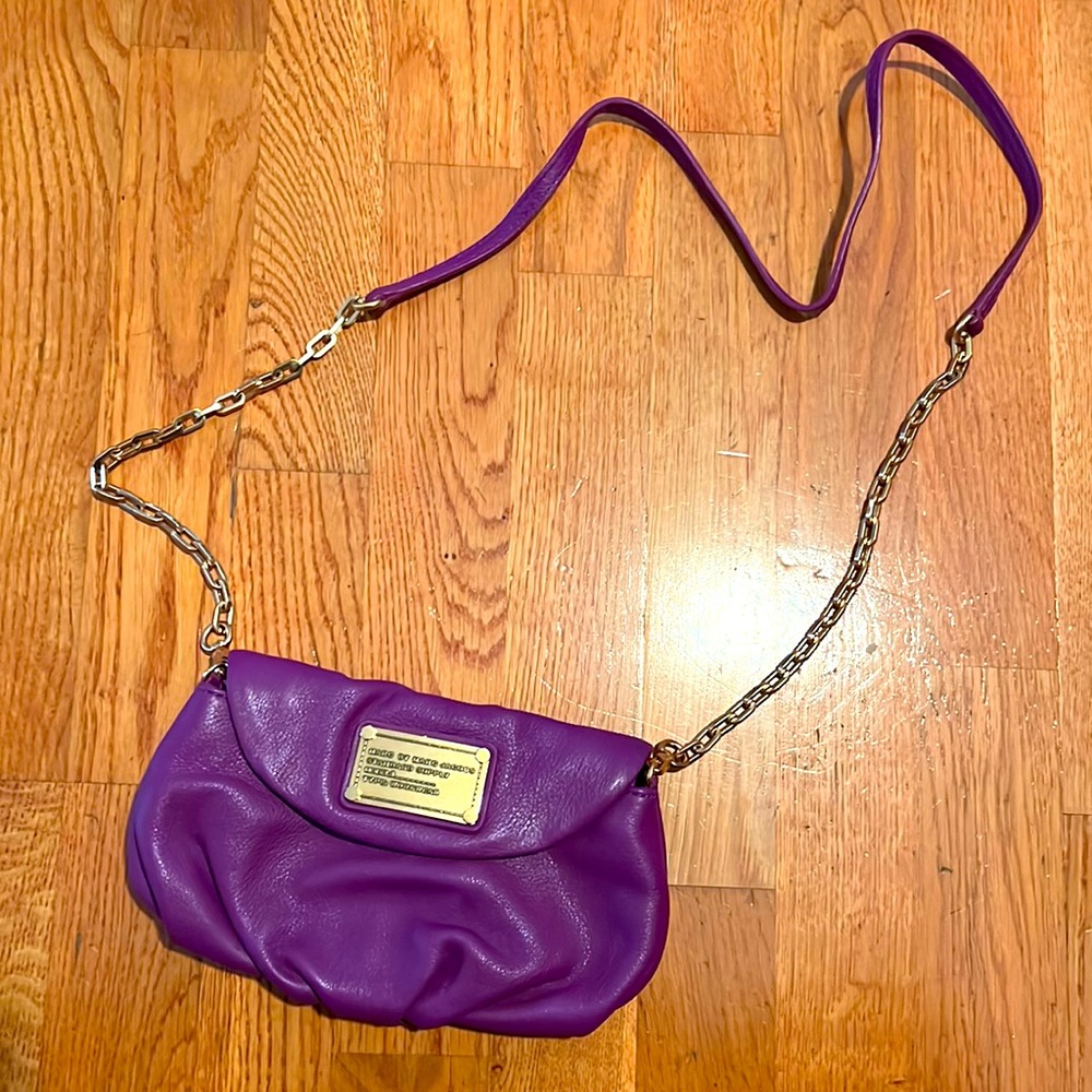 Marc Jacobs purple bag with gold hardware cross body